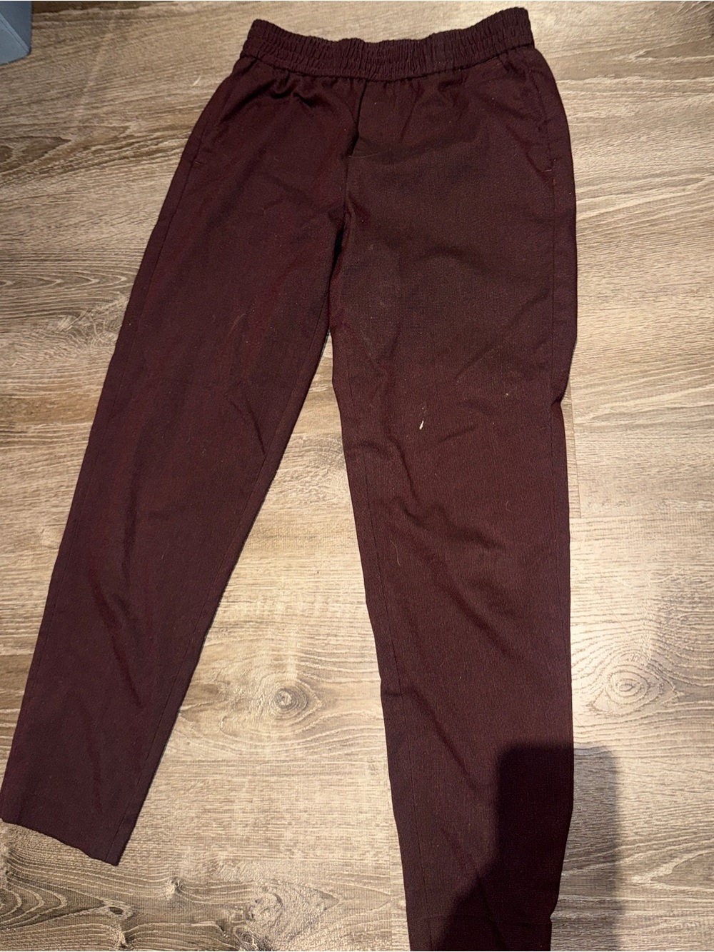 Women’s Elastic Waist Casual Pants - Dark Burgundy